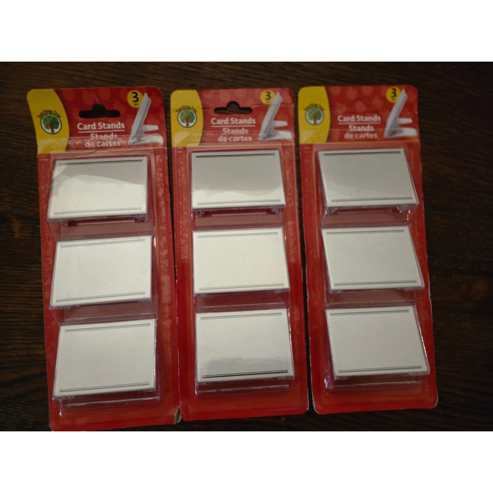 Teaching Tree Card Stands Set of 3 New 3 Pack Clear Plastic Display Holders